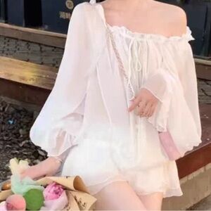 Elegant White Off-Shoulder Blouse